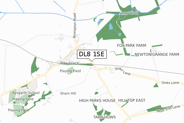 DL8 1SE map - small scale - OS Open Zoomstack (Ordnance Survey)