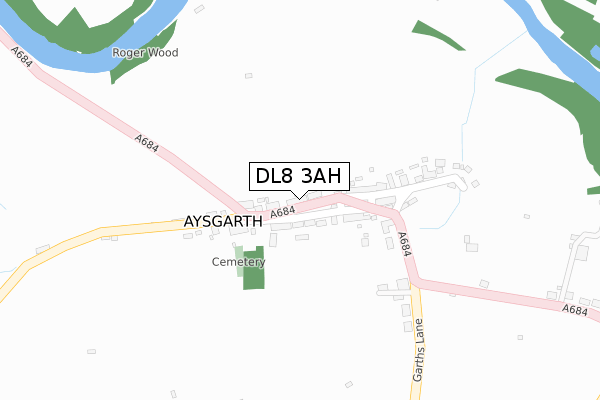 DL8 3AH map - large scale - OS Open Zoomstack (Ordnance Survey)