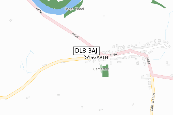 DL8 3AJ map - large scale - OS Open Zoomstack (Ordnance Survey)