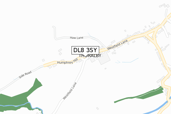 DL8 3SY map - large scale - OS Open Zoomstack (Ordnance Survey)