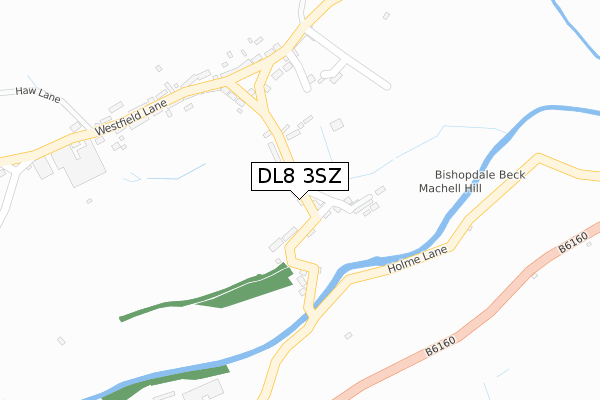 DL8 3SZ map - large scale - OS Open Zoomstack (Ordnance Survey)