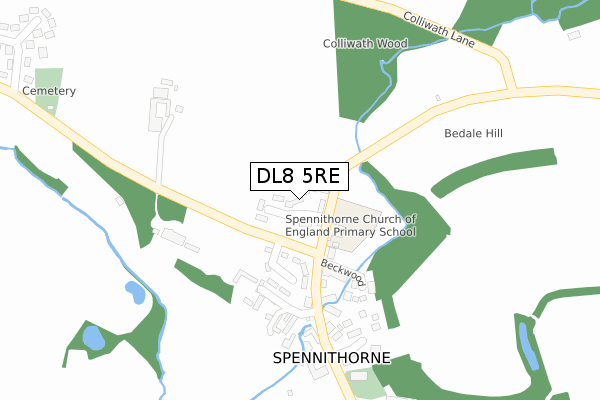 DL8 5RE map - large scale - OS Open Zoomstack (Ordnance Survey) DL8 5RE map - large scale - OS Open Zoomstack (Ordnance Survey)