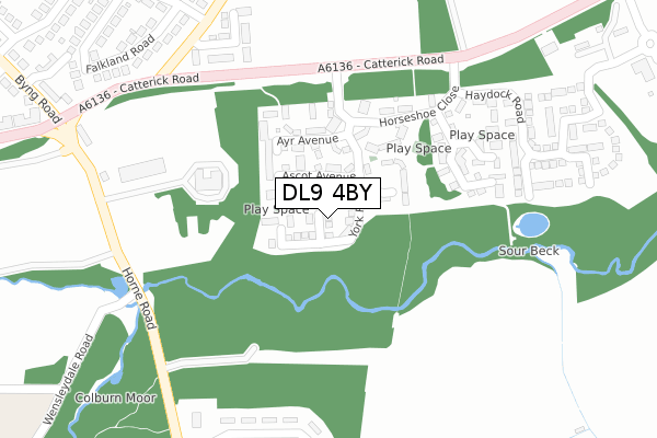 DL9 4BY map - large scale - OS Open Zoomstack (Ordnance Survey)