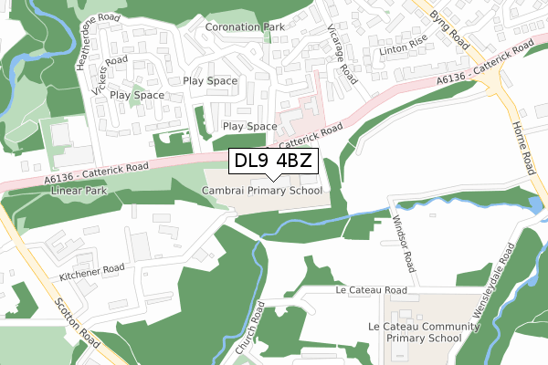 DL9 4BZ map - large scale - OS Open Zoomstack (Ordnance Survey)