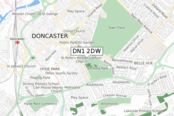 DN1 2DW map - small scale - OS Open Zoomstack (Ordnance Survey) DN1 2DW map - small scale - OS Open Zoomstack (Ordnance Survey)