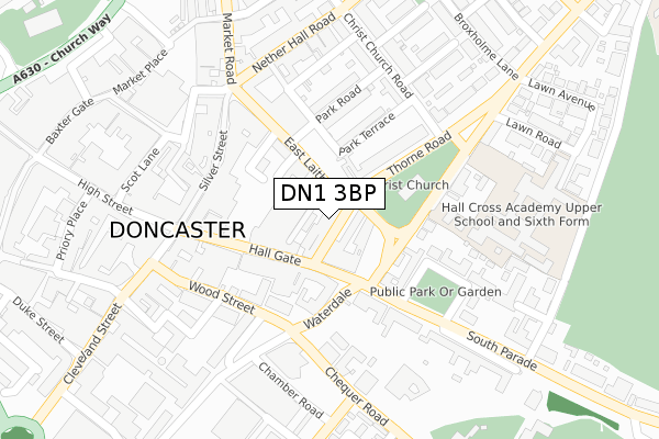 DN1 3BP map - large scale - OS Open Zoomstack (Ordnance Survey)