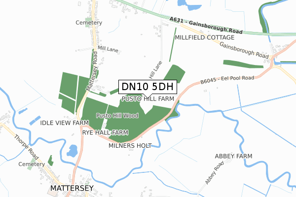 DN10 5DH map - small scale - OS Open Zoomstack (Ordnance Survey)