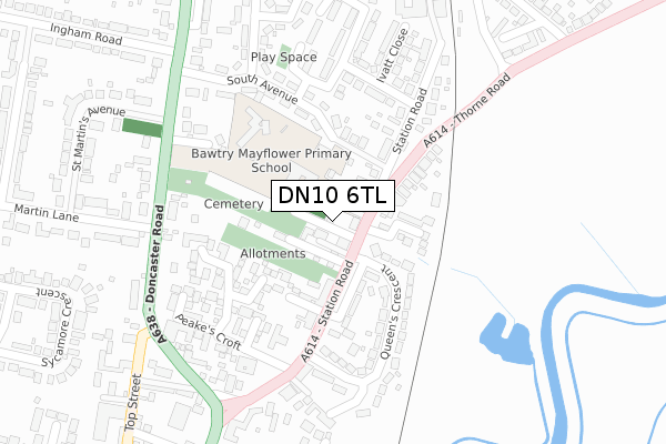 DN10 6TL map - large scale - OS Open Zoomstack (Ordnance Survey)