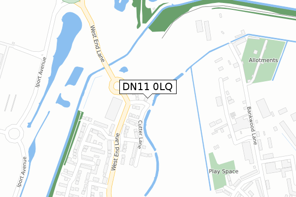 DN11 0LQ map - large scale - OS Open Zoomstack (Ordnance Survey)