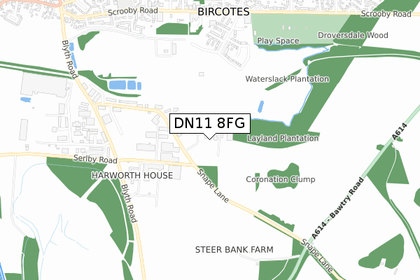 DN11 8FG map - small scale - OS Open Zoomstack (Ordnance Survey)