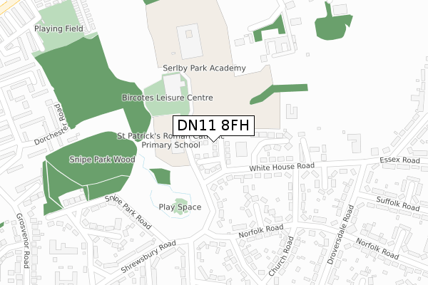 DN11 8FH map - large scale - OS Open Zoomstack (Ordnance Survey)