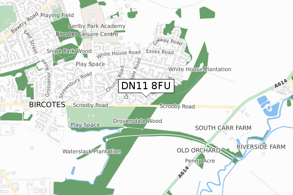 DN11 8FU map - small scale - OS Open Zoomstack (Ordnance Survey)