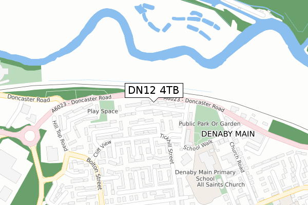 DN12 4TB map - large scale - OS Open Zoomstack (Ordnance Survey)