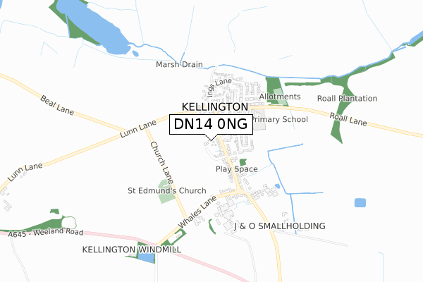 DN14 0NG map - small scale - OS Open Zoomstack (Ordnance Survey)