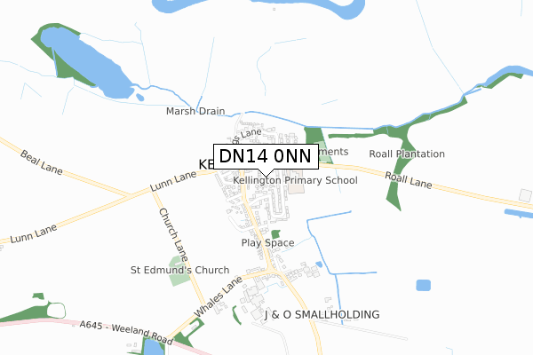 DN14 0NN map - small scale - OS Open Zoomstack (Ordnance Survey)