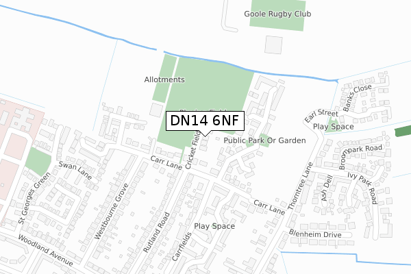 DN14 6NF map - large scale - OS Open Zoomstack (Ordnance Survey)