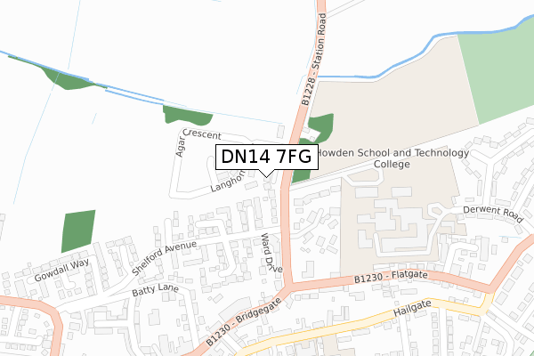 DN14 7FG map - large scale - OS Open Zoomstack (Ordnance Survey) DN14 7FG map - large scale - OS Open Zoomstack (Ordnance Survey)