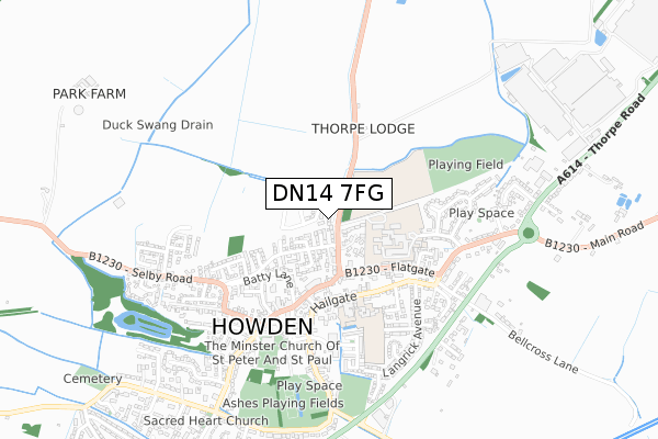 DN14 7FG map - small scale - OS Open Zoomstack (Ordnance Survey) DN14 7FG map - small scale - OS Open Zoomstack (Ordnance Survey)