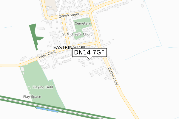 DN14 7GF map - large scale - OS Open Zoomstack (Ordnance Survey)