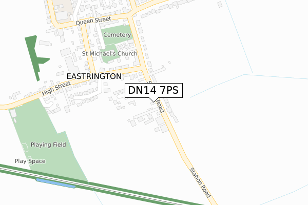 DN14 7PS map - large scale - OS Open Zoomstack (Ordnance Survey)