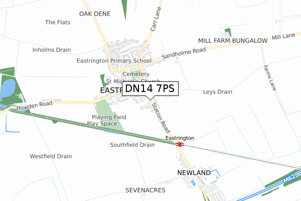 DN14 7PS map - small scale - OS Open Zoomstack (Ordnance Survey)