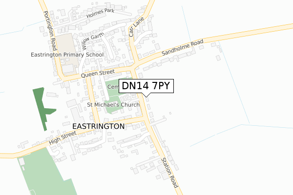 DN14 7PY map - large scale - OS Open Zoomstack (Ordnance Survey)