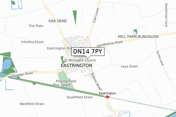 DN14 7PY map - small scale - OS Open Zoomstack (Ordnance Survey)