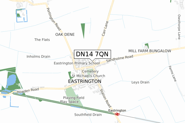 DN14 7QN map - small scale - OS Open Zoomstack (Ordnance Survey)