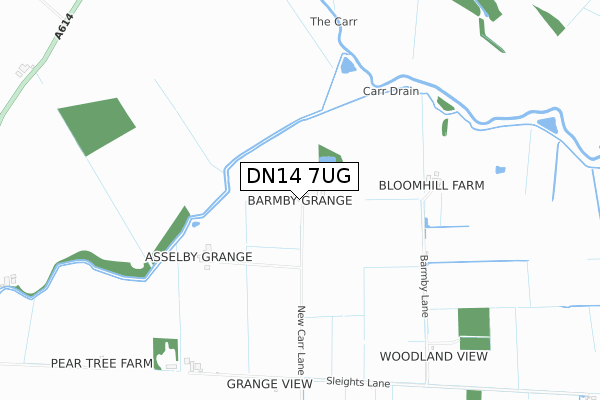 DN14 7UG map - small scale - OS Open Zoomstack (Ordnance Survey)