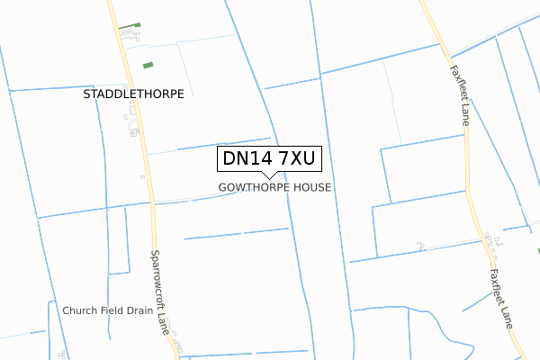 DN14 7XU map - small scale - OS Open Zoomstack (Ordnance Survey)