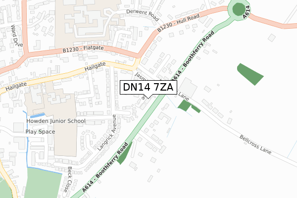DN14 7ZA map - large scale - OS Open Zoomstack (Ordnance Survey) DN14 7ZA map - large scale - OS Open Zoomstack (Ordnance Survey)