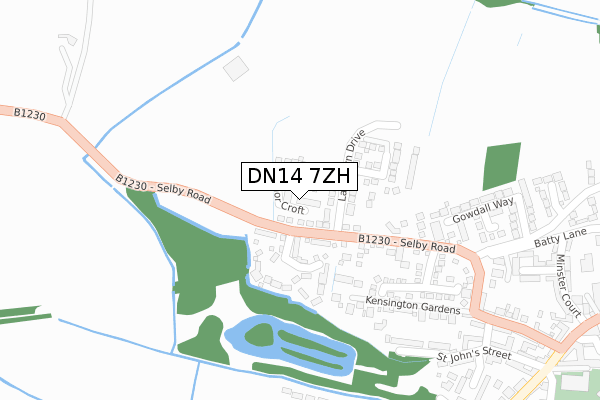 DN14 7ZH map - large scale - OS Open Zoomstack (Ordnance Survey) DN14 7ZH map - large scale - OS Open Zoomstack (Ordnance Survey)