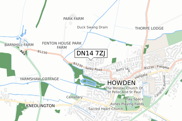 DN14 7ZJ map - small scale - OS Open Zoomstack (Ordnance Survey)