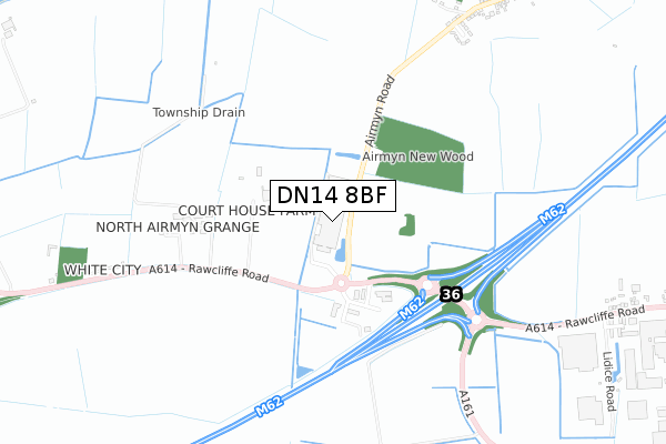 DN14 8BF map - small scale - OS Open Zoomstack (Ordnance Survey)