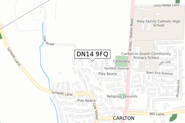 DN14 9FQ map - large scale - OS Open Zoomstack (Ordnance Survey)