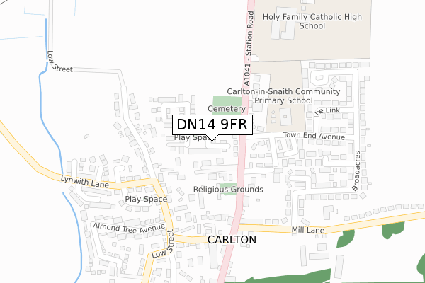 DN14 9FR map - large scale - OS Open Zoomstack (Ordnance Survey)