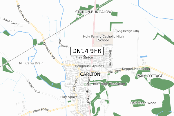 DN14 9FR map - small scale - OS Open Zoomstack (Ordnance Survey)