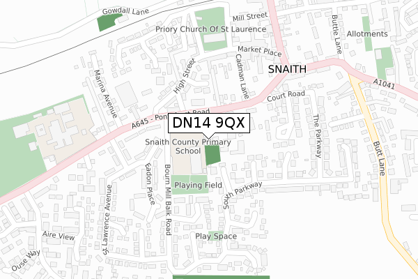 DN14 9QX map - large scale - OS Open Zoomstack (Ordnance Survey)