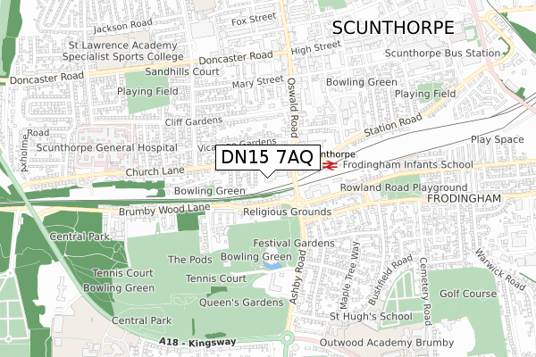 DN15 7AQ map - small scale - OS Open Zoomstack (Ordnance Survey)