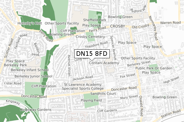 DN15 8FD map - small scale - OS Open Zoomstack (Ordnance Survey) DN15 8FD map - small scale - OS Open Zoomstack (Ordnance Survey)