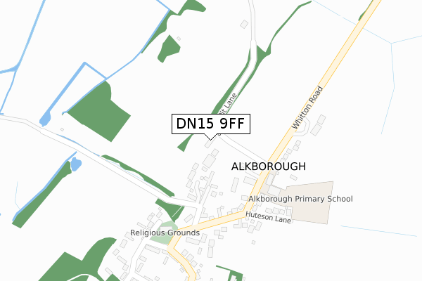 DN15 9FF map - large scale - OS Open Zoomstack (Ordnance Survey)