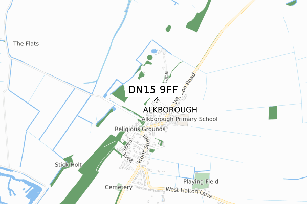 DN15 9FF map - small scale - OS Open Zoomstack (Ordnance Survey)