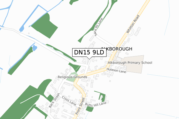 DN15 9LD map - large scale - OS Open Zoomstack (Ordnance Survey)