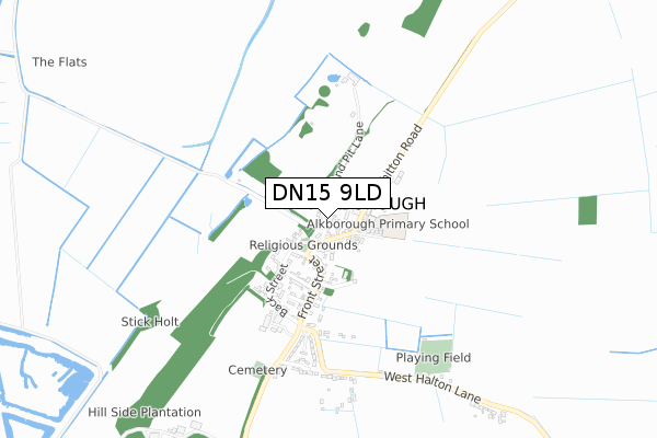 DN15 9LD map - small scale - OS Open Zoomstack (Ordnance Survey)