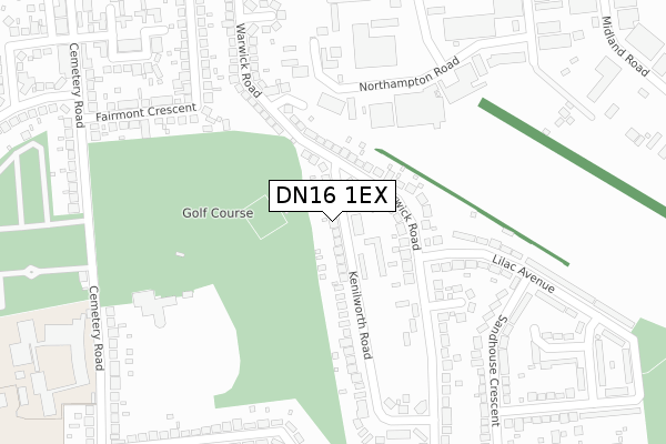 DN16 1EX map - large scale - OS Open Zoomstack (Ordnance Survey)