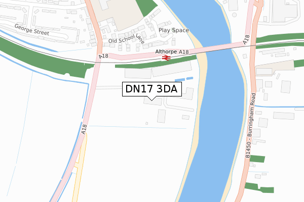 DN17 3DA map - large scale - OS Open Zoomstack (Ordnance Survey)