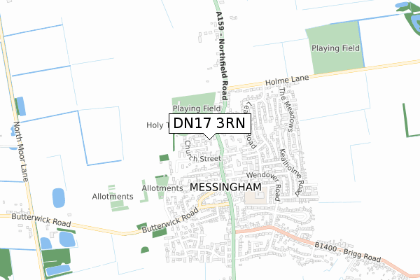 DN17 3RN map - small scale - OS Open Zoomstack (Ordnance Survey)