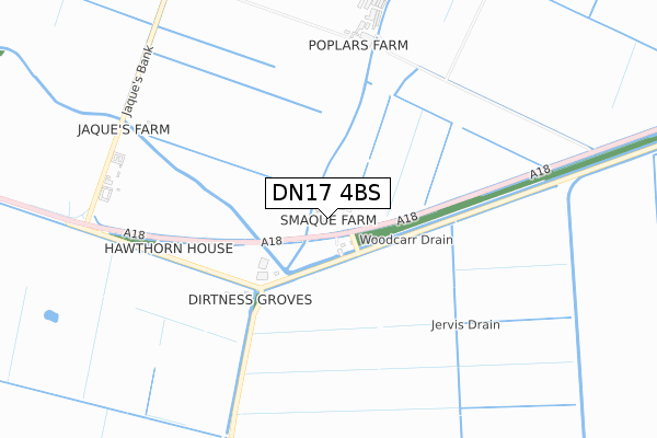 DN17 4BS map - small scale - OS Open Zoomstack (Ordnance Survey)