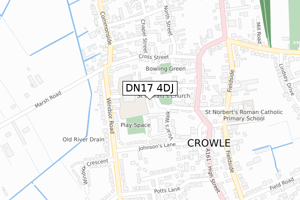 DN17 4DJ map - large scale - OS Open Zoomstack (Ordnance Survey)