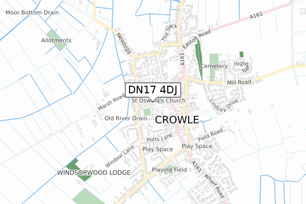 DN17 4DJ map - small scale - OS Open Zoomstack (Ordnance Survey)